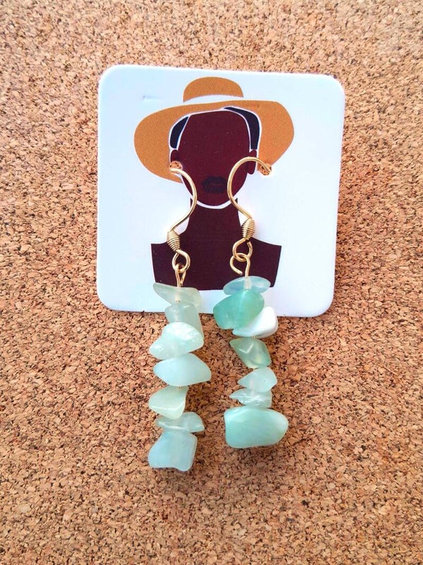 Boucles d'oreilles en pierre naturelle jade