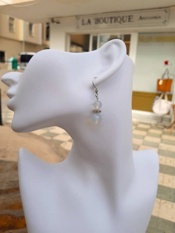 Boucles d'oreilles en pierre opaline