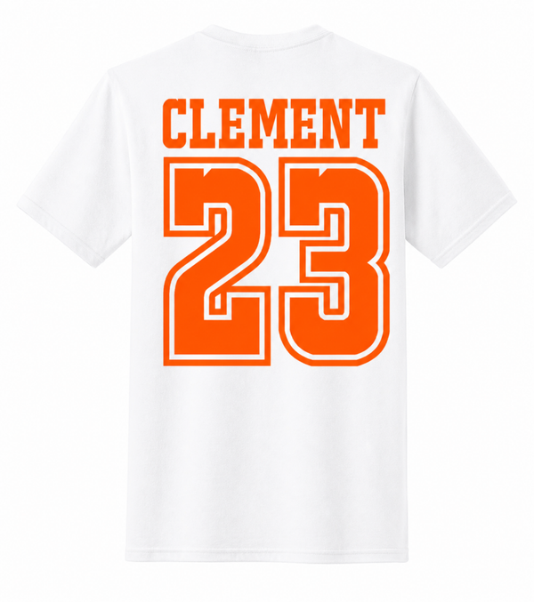 VOLWASSENEN - WK voetbal shirt met naam en rugnummer- oranje / wit - Jara studio x byllinzs