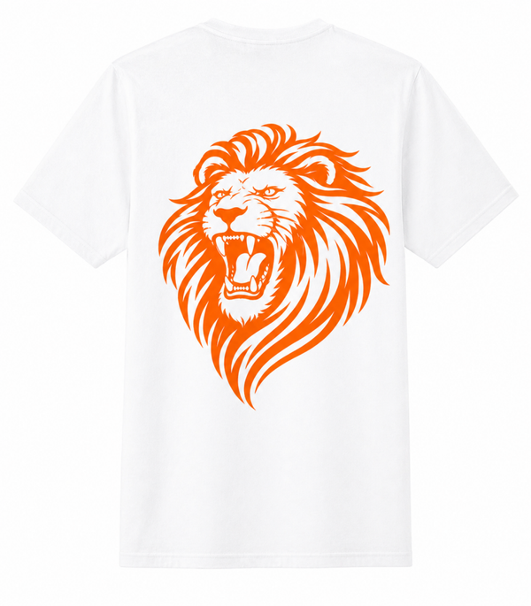 VOLWASSENEN  - WK voetbal shirt oranjeleeuw!- oranje / wit - Jara studio x byllinzs