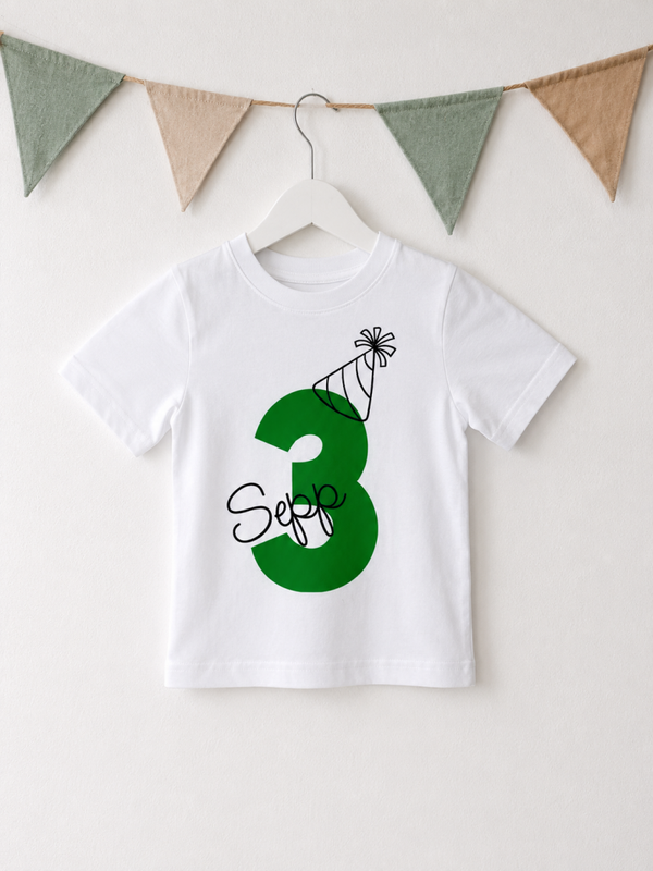 Verjaardag T-shirt met Naam & Cijfer