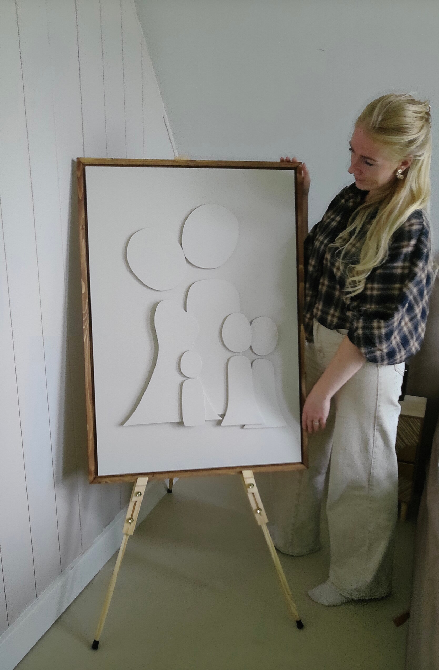3D houten familieportret 100x70