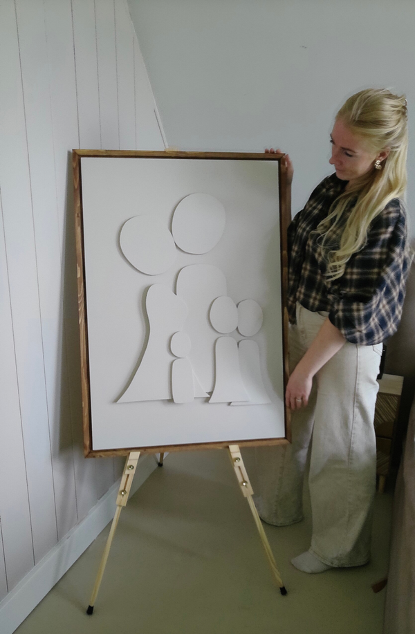 3D houten familieportret 100x70