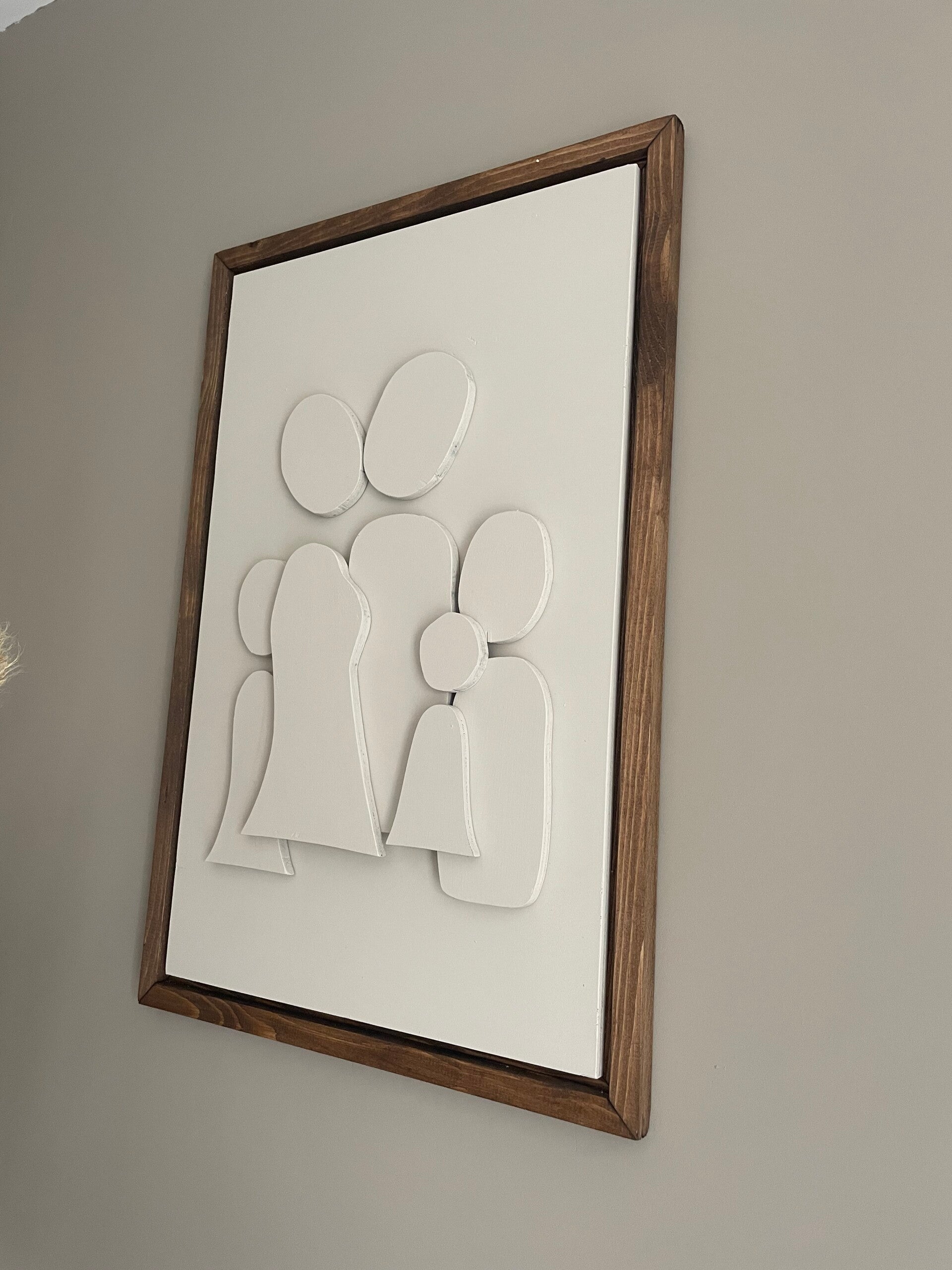 3D houten familieportret 60x40
