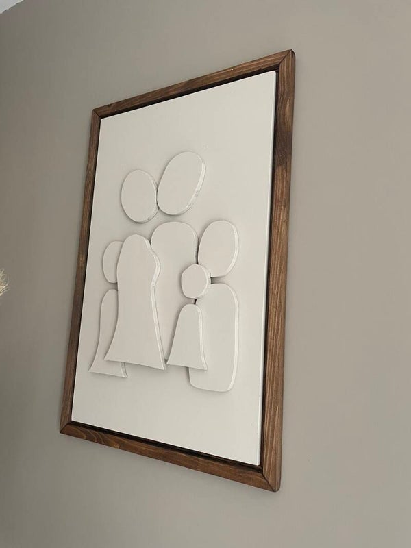 3D houten familieportret 60x40