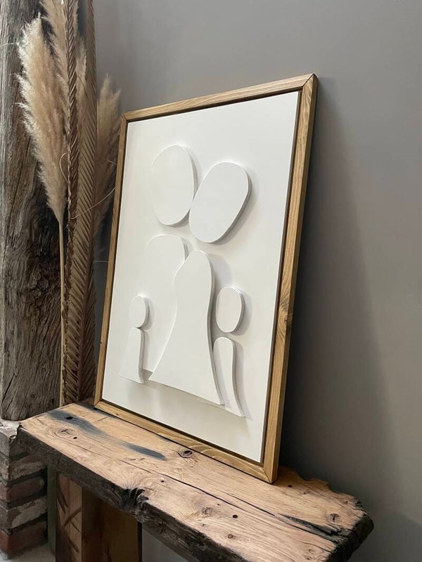 3D houten familieportret 80x60
