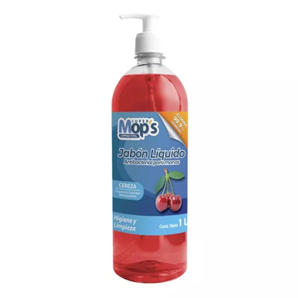 Jabon para manos antibacterial Super mops aroma cereza 1 Lt.