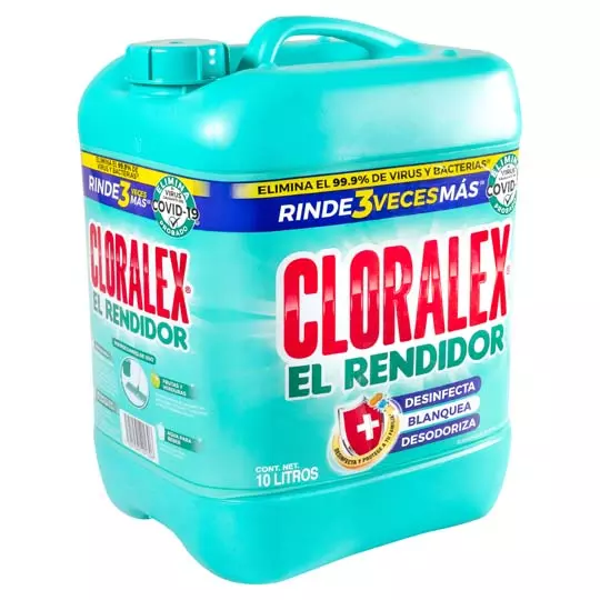 Blanqueador Cloralex, cloro 10 Lt..
