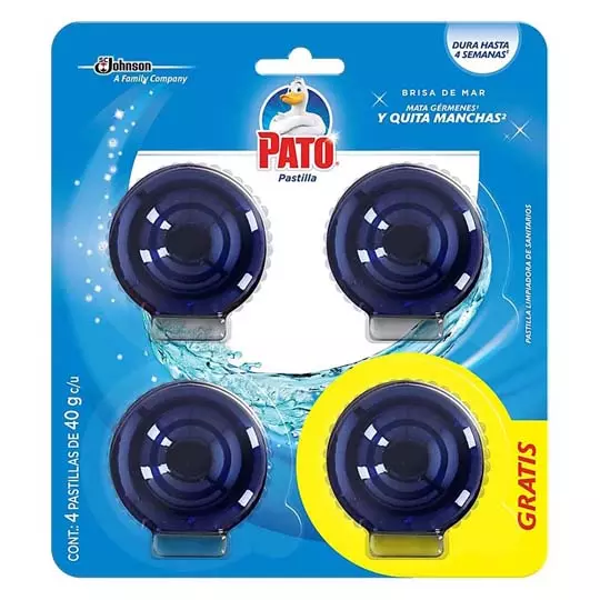 PATO PASTILLA LIMPIADORA AZUL 40GM BLISTER 4