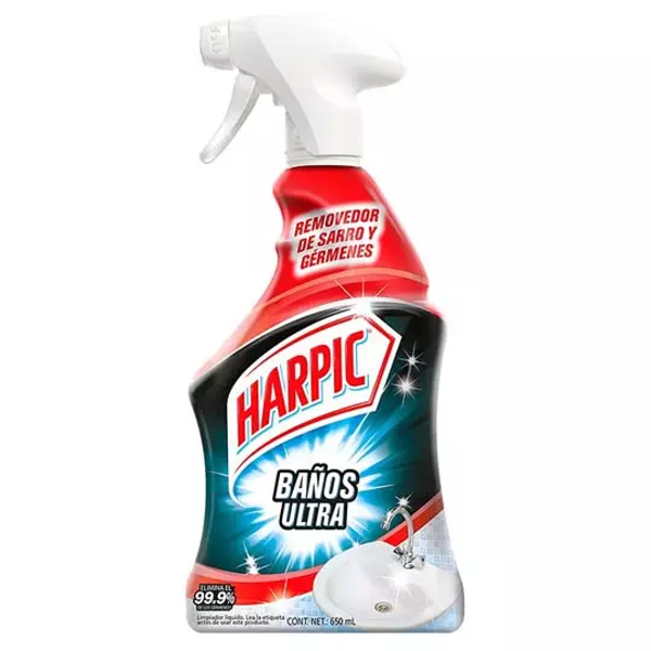 HARPIC BAÑOS ULTRA LIMPIADOR Y DESINFECTANTE DE BAÑOS S/CLORO ATOMIZADOR 650 ML