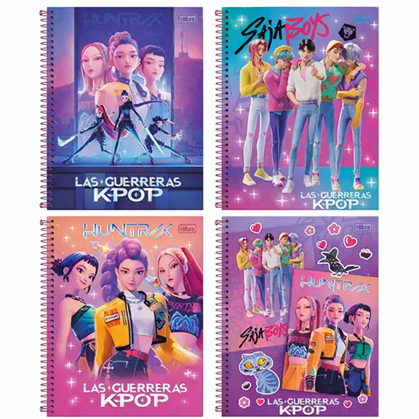 Cuaderno Tilibra profesional espiral, cuadro chico, guerreras k-po 80 hojas
