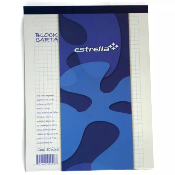 Block tamaño carta Estrella cuadro grande de 7 mm 80 hojas