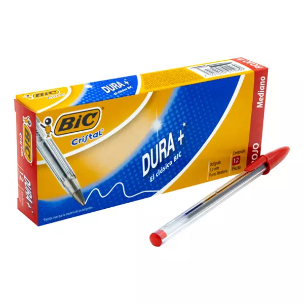 Bolígrafo BIC rojo punto mediano 1.0 mmcaja con 12 piezas