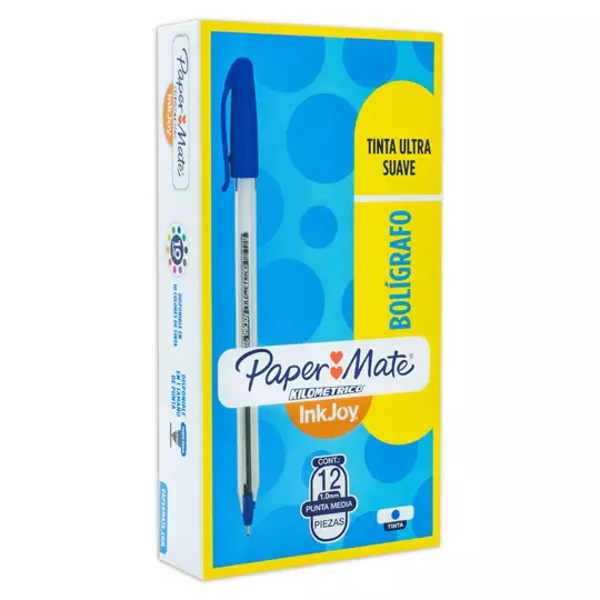 Boligrafo ST kilometrico azul punto mediano caja con 12 piezas