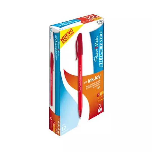 Boligrafo ST kilometrico rojo punto finocaja con12 piezas
