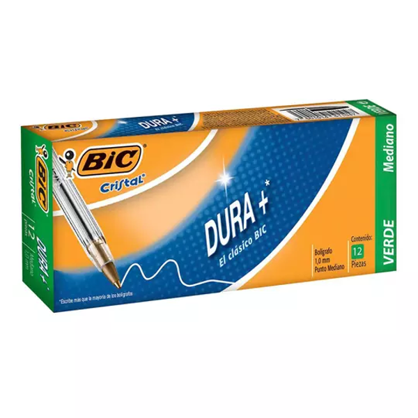 Bolígrafo BIC verde punto mediano 1.0 mmcaja con 12 piezas