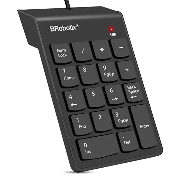 Teclado USB Numerico BRrobotix 963234 Color Negro.