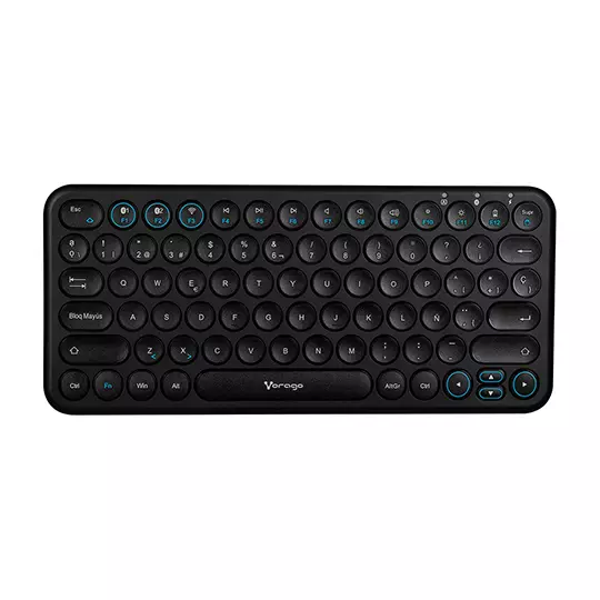 Teclado Vorago KBw-400 slim recargable tipo c 2 bluetooth + wireless negro