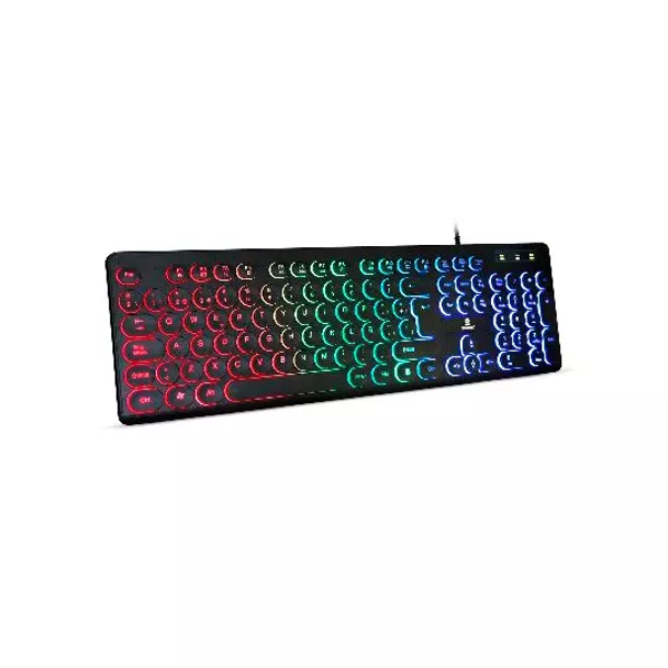 Teclado USB BRobotix 963098 iluminado, RGB Retro Color Negro
