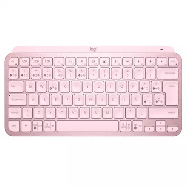 Teclado Logitech Mx Keys Mini Inalámbrico RF/Bluetooth Rosa (Español)
