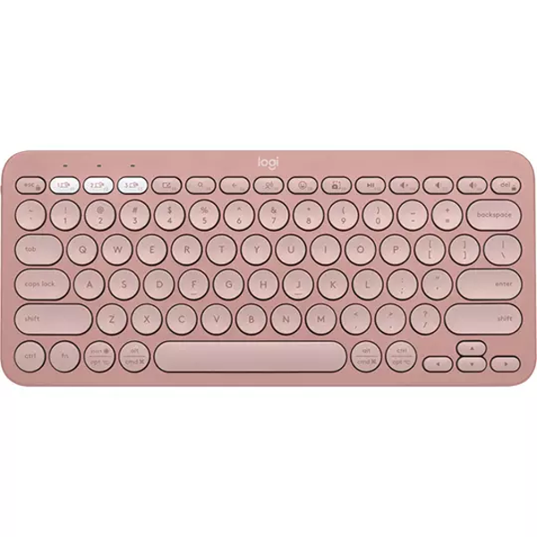 Teclado Logitech Pebble Keys 2 K380S Inalámbrico Bluetooth Rosa (Inglés)
