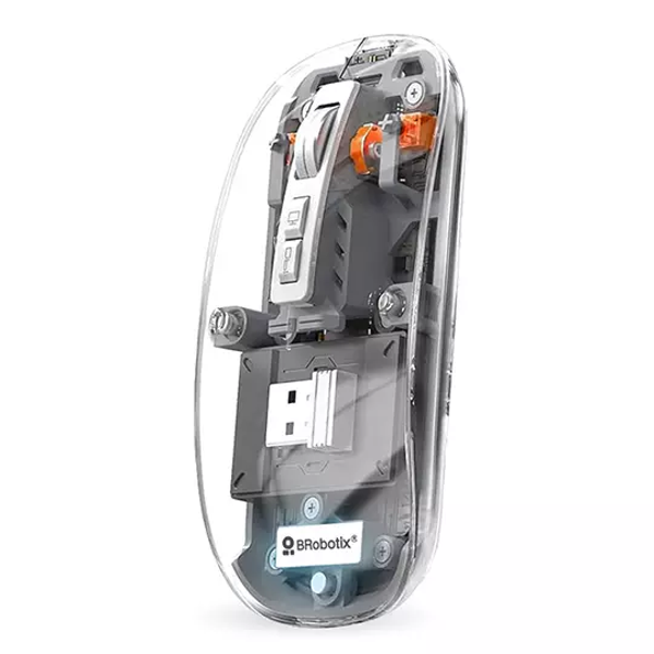 Mouse BRobotix 6000823 inalámbrico recargable, Glass