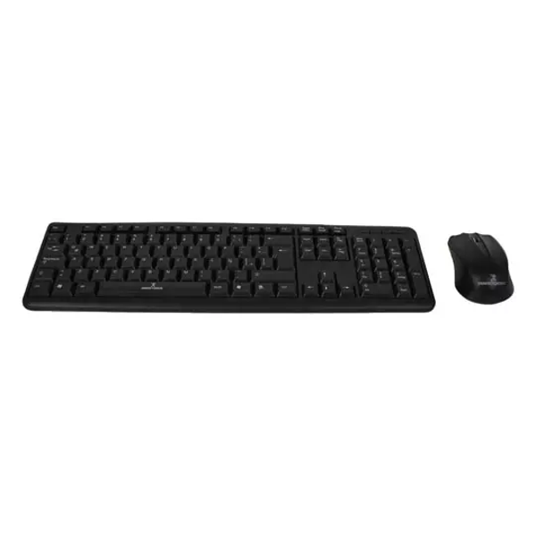Kit teclado y mouse Perfect Choice alámbrico antiderrames negro