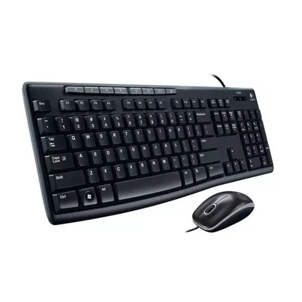 Kit Teclado y Mouse Logitech MK200 Alámbrico Negro (Español)