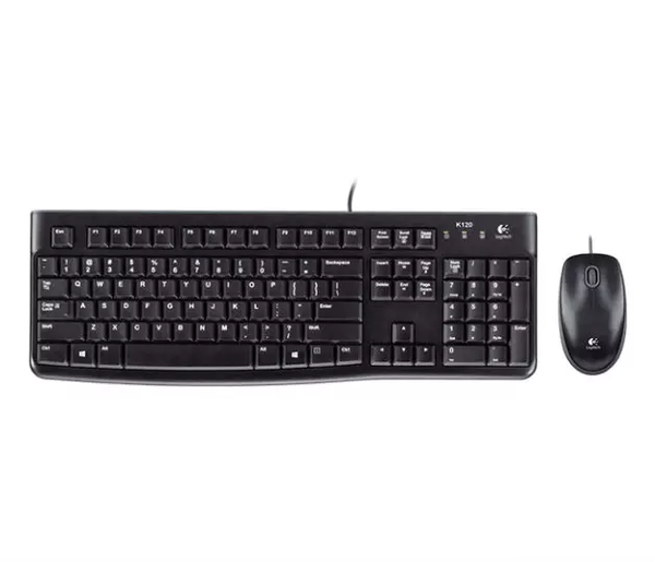 Kit Teclado y Mouse Logitech MK120 Alámbrico USB Negro (Español)