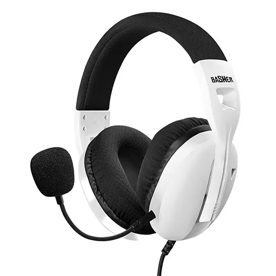 LM AudÃ­fonos gamer BASHER blancos