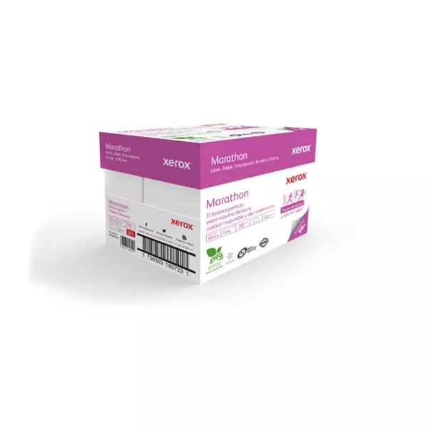 Caja de papel bond Marathon Xerox Pony tamaño carta 99% de blancura 70gr.