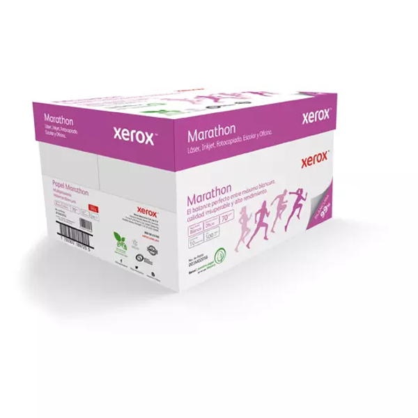 Caja de papel bond Marathon Xerox tamañooficio 99% de blancura 70gr.