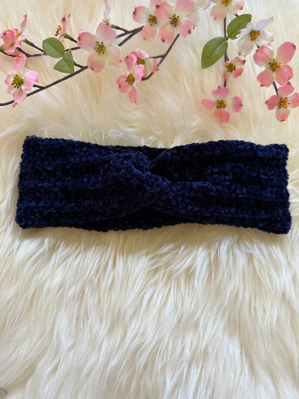 Schmales Stirnband Blau