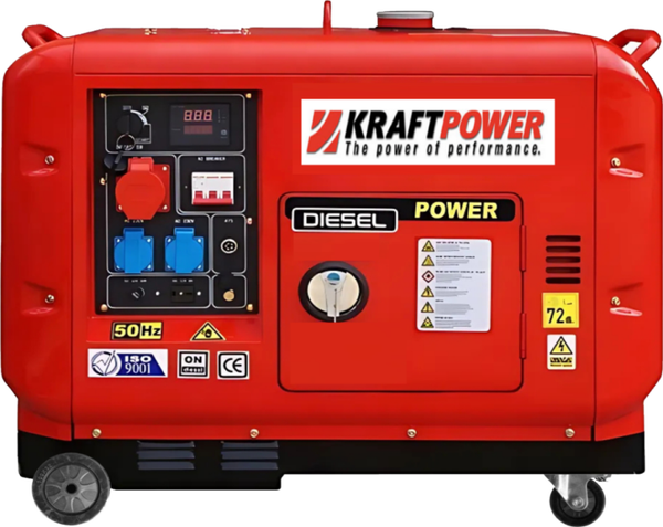 Groupe électrogène diesel K9500 – 9,5 kVA Supersilencieux (Triphasé)