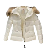 Black Down Puffer Jacket MNCLR WHITE