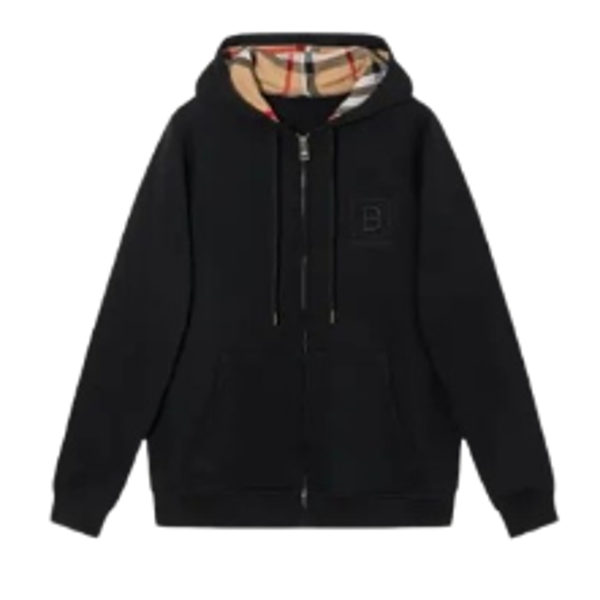 Black Burberry zip-up hoodie