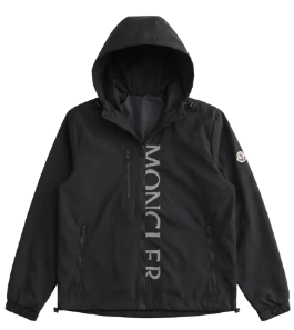 Grey Hooded Windbreaker Jacket with Zipper MNCLR