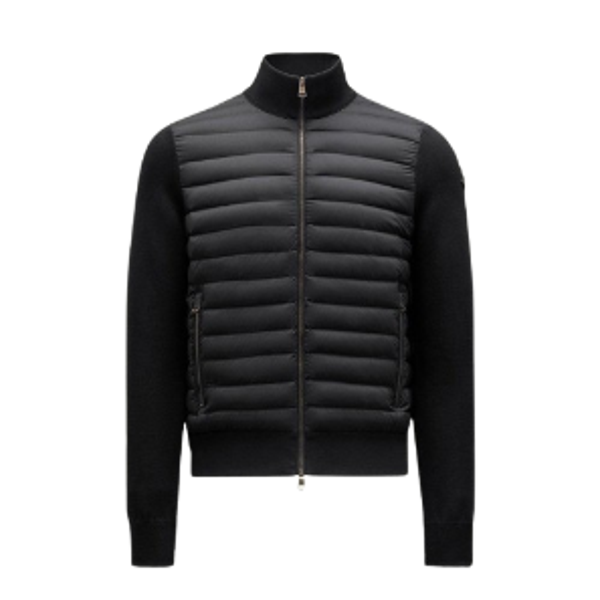 Moncler Padded Crêpe Cotton Zip-Up Cardigan Org.