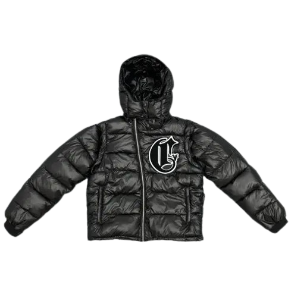 Corvidae Puffer Jacke Schwarz Shiny Org.