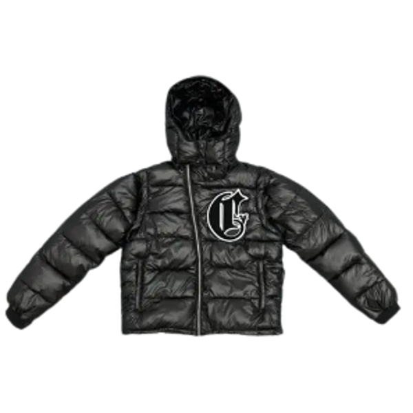 Corvidae Puffer Jacke Schwarz Shiny Org.