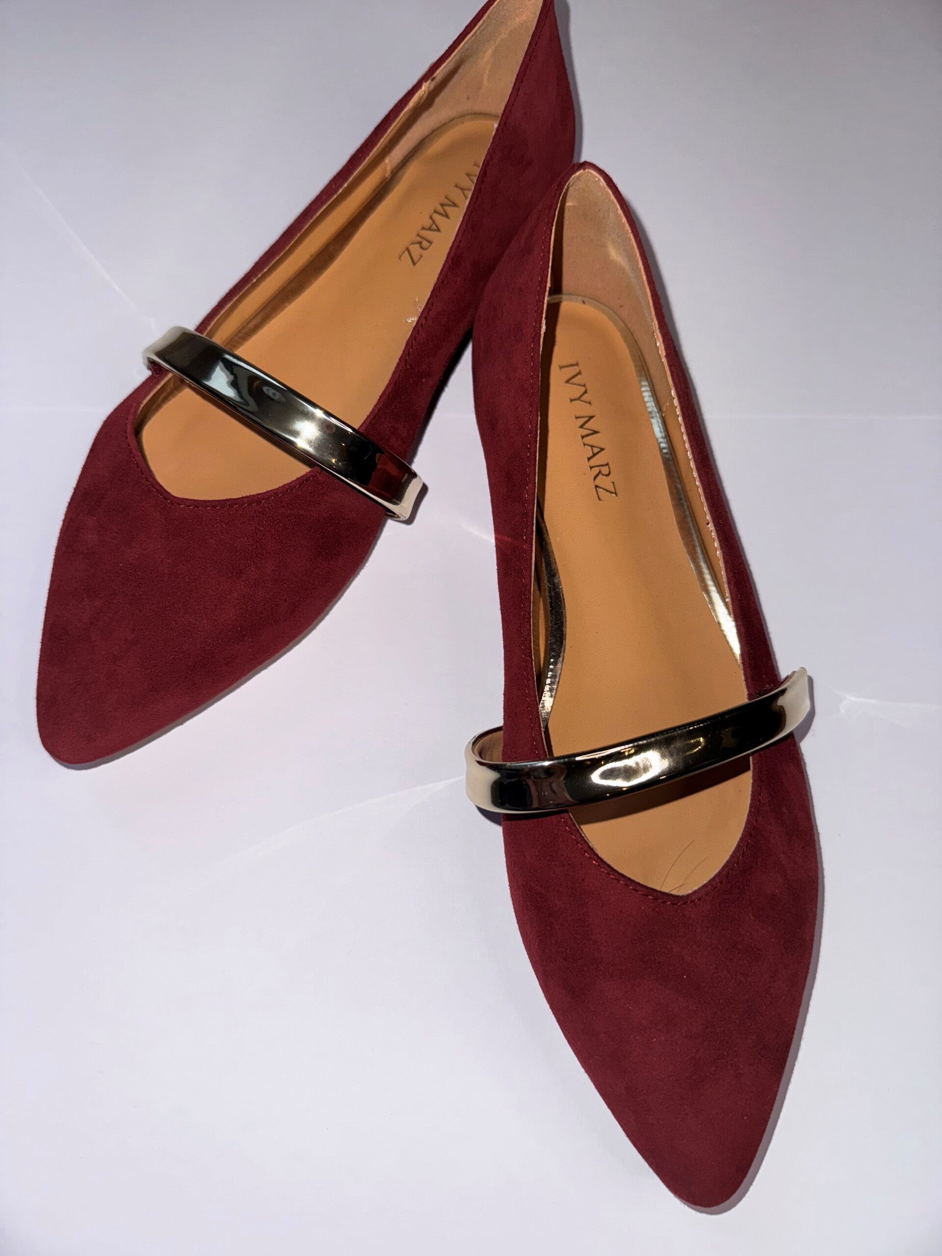 Burgundy Pointed Flat