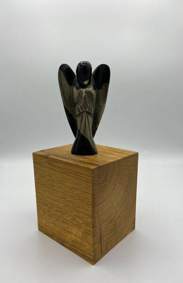 Energetisierte Engel-Gravur aus Pyrit 10,5 cm, Einzelstück!