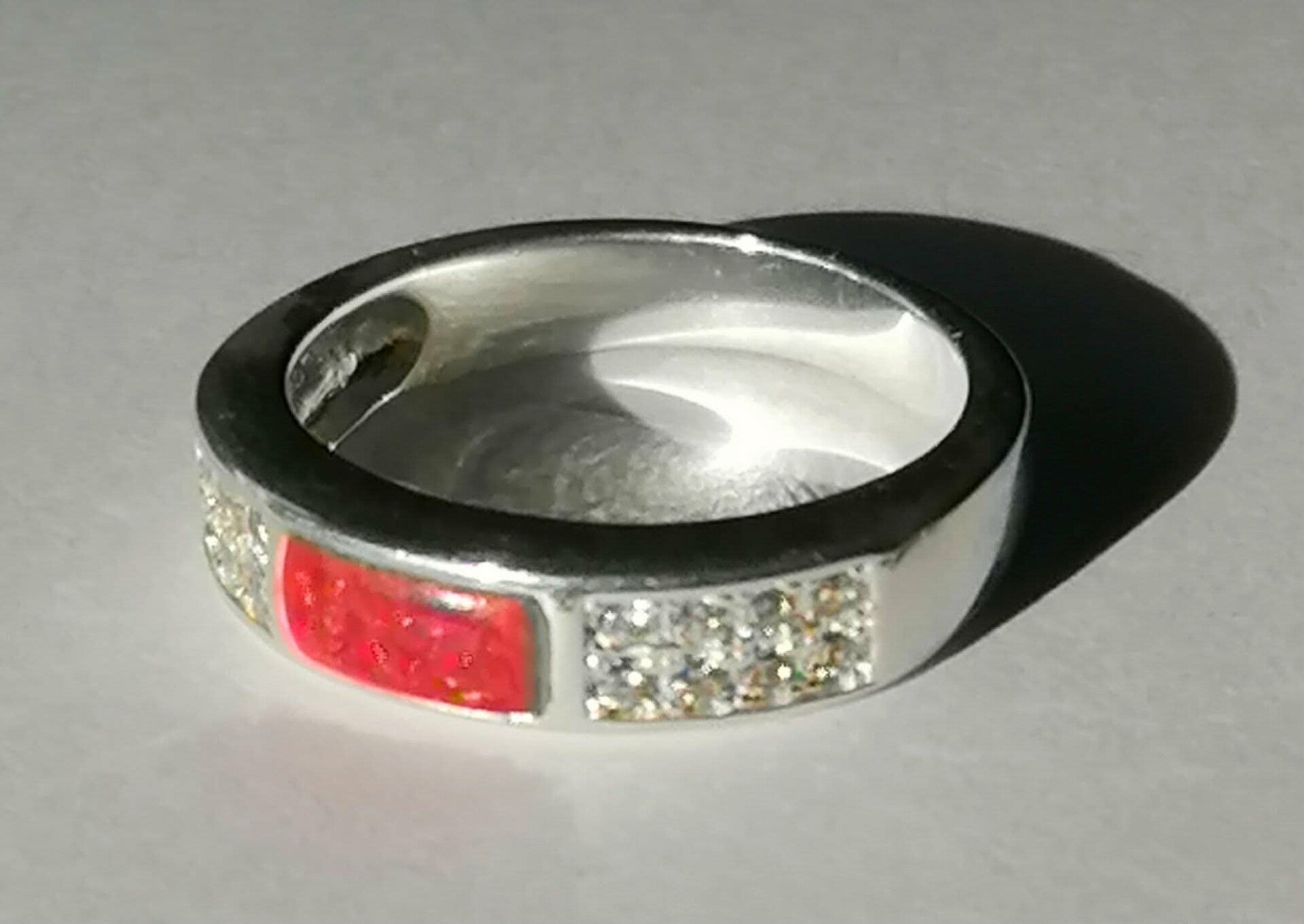 Sterling Silver Channel Memorial Ring with Cubic Zirconia