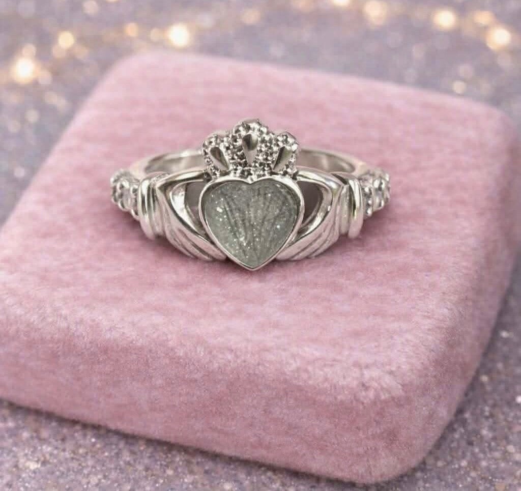 Sterling Silver Claddagh Memorial Ashes Ring