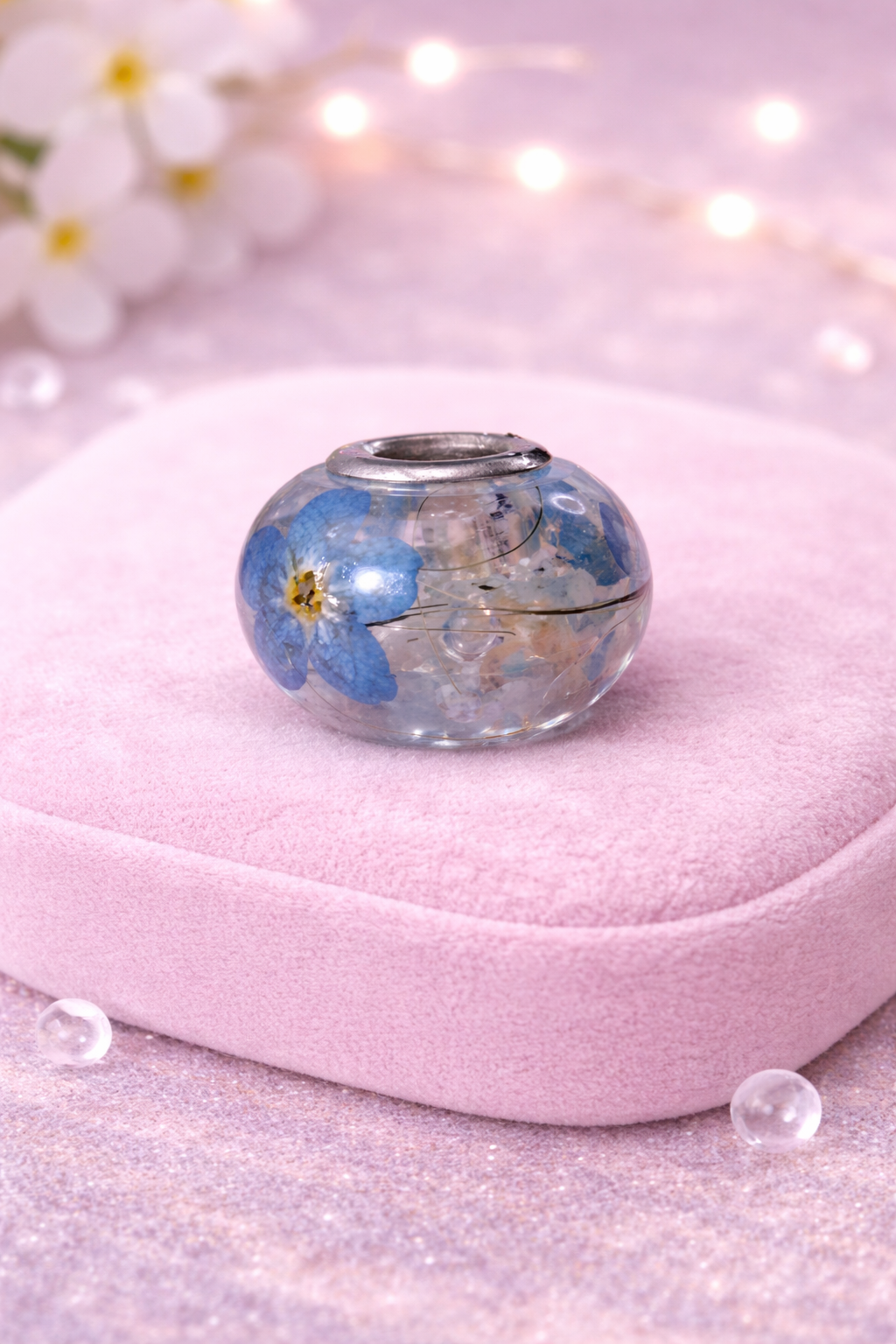 Pandora style bead charms made with ashes and hair in Carmarthenshire wales uk