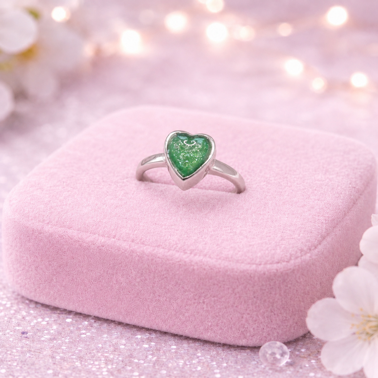 Solid Silver Self‑Fill Ashes Ring — Heart Top