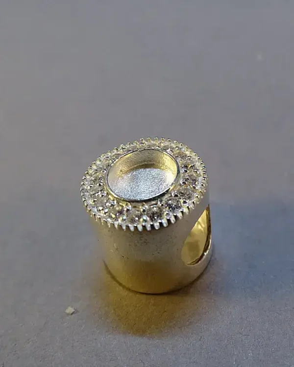 Sterling Silver Halo Cubic Zirconia Bracelet Memorial Charm