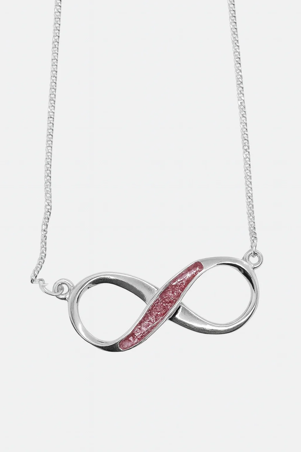 Sterling Silver Infinity Shape Memorial Pendant Necklace