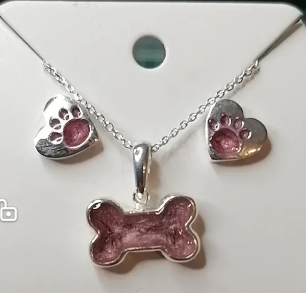 Sterling Silver Bone Pet Memorial Pendant Necklace