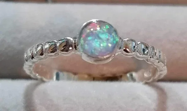 Sterling Silver Bobble Memorial Ring 5mm setting